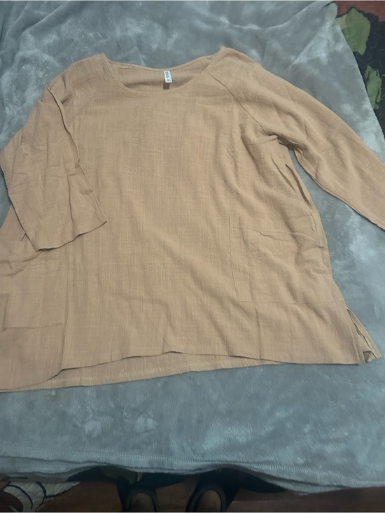 Banana Republic Tops - Zenana Tan Lightweight Tunic with Patch Pockets